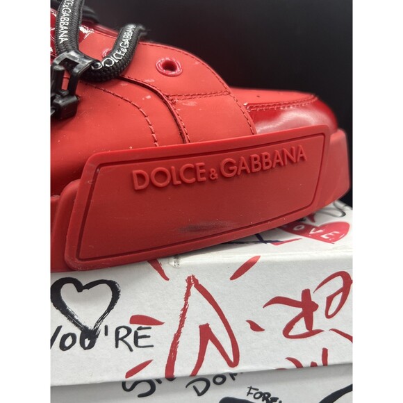 Dolce & Gabbana Portofino Calfskin Leather Red Sneakers EUR 45 / US 12 W/BOX main image 14